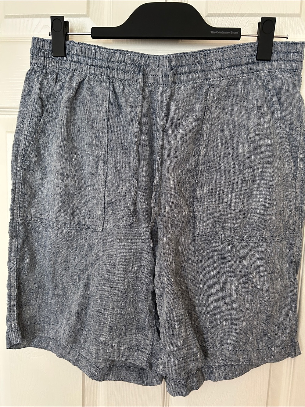 Lands' End Heathered Medium Blue Linen Women's Shorts Sz 10